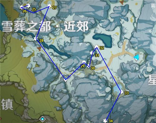 原神龙脊雪山绯红玉髓位置分布图 全收集路线分享