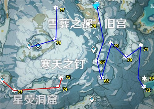 原神龙脊雪山绯红玉髓位置分布图 全收集路线分享