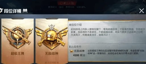和平精英段位排行介绍 - 段位排行分数