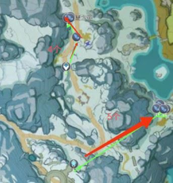 原神星银矿石采集路线图 原神(50份)星银矿石zui快采集路线图