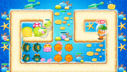 保卫萝卜深海10关金萝卜攻略 深海第10关攻略图解法