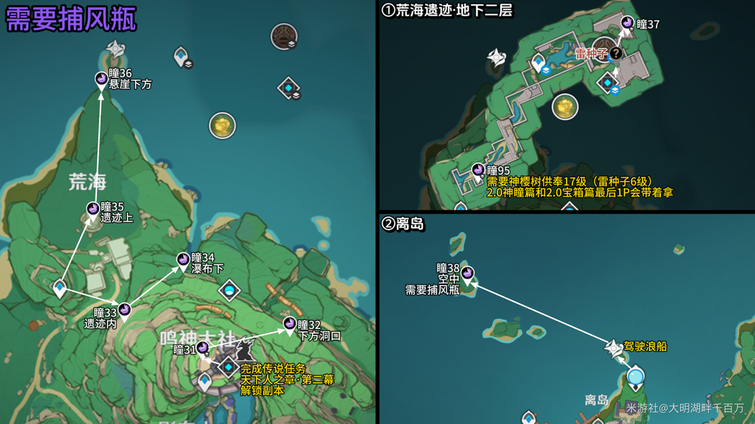 雷神瞳181位置高清图攻略 原神雷神瞳点位及获取方法