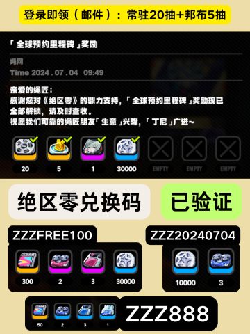 绝区零2026年最新兑换码缩略图